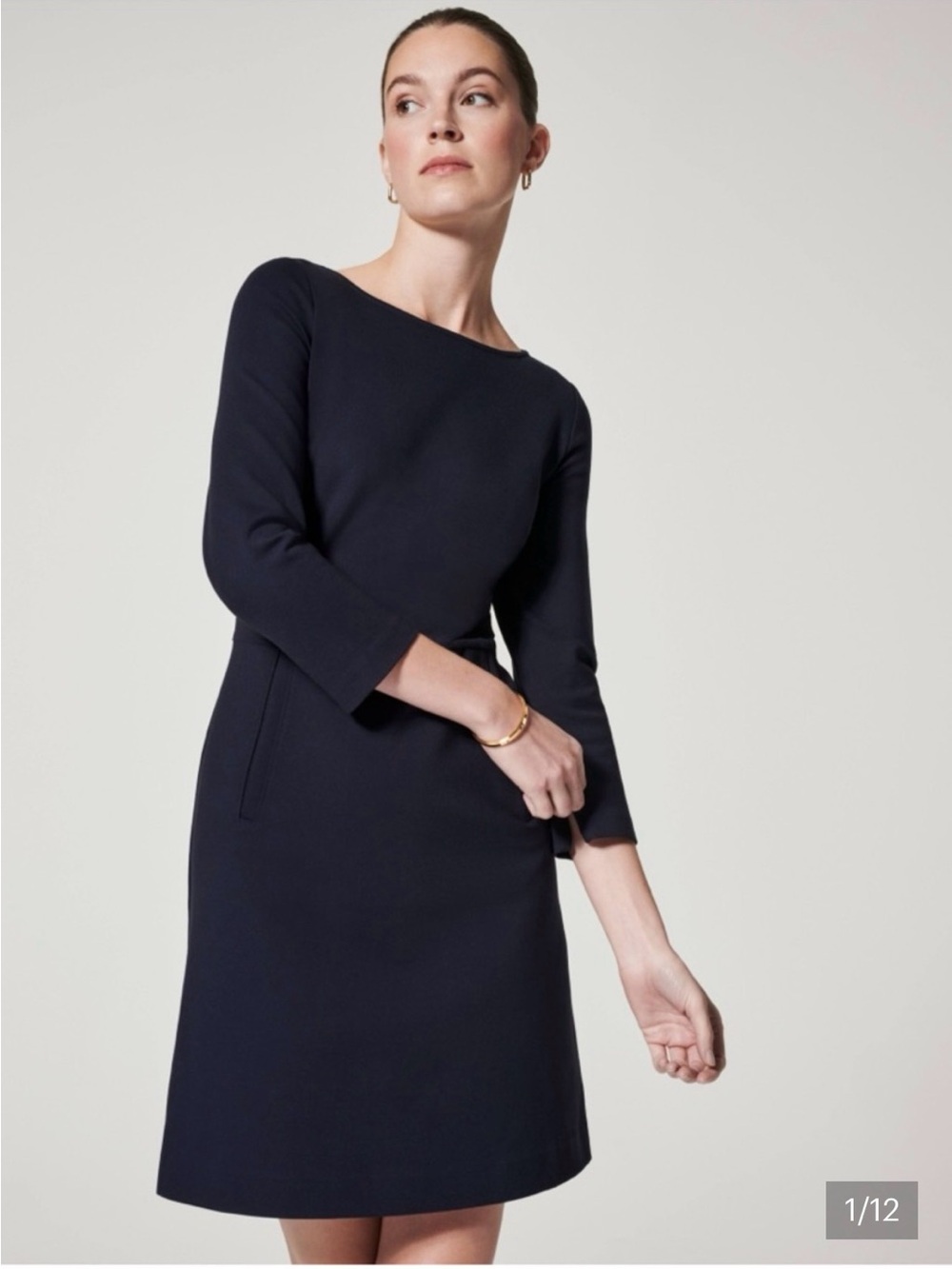 NWT Spanx Sz S The Perfect Classic Black Shift Business Casual Dress